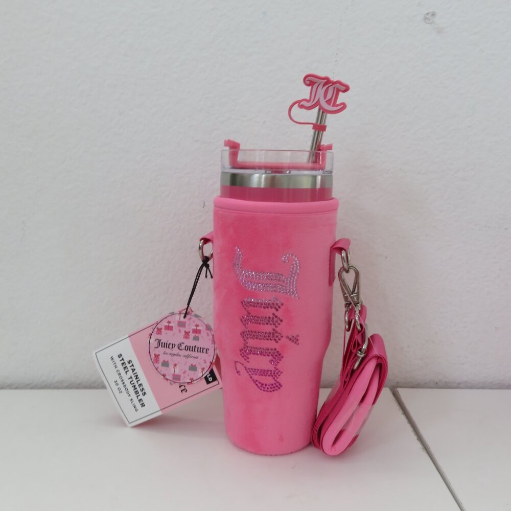 Juicy Couture 30oz Stainless Steel Tumbler Hot/Cold with Crossbody Pouch